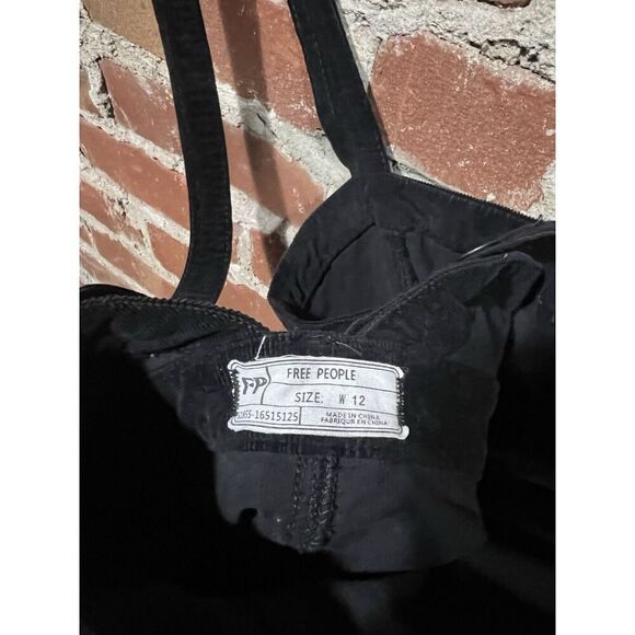 Free People Womens Black Sleeveless Corduroy Slip Dress Size 12 - Picture 3 of 3